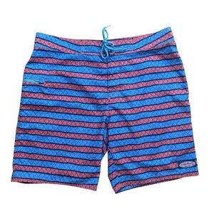 Vineyard Vines Mens Board Shorts Swim Blue Pink Patterned Sz. 35